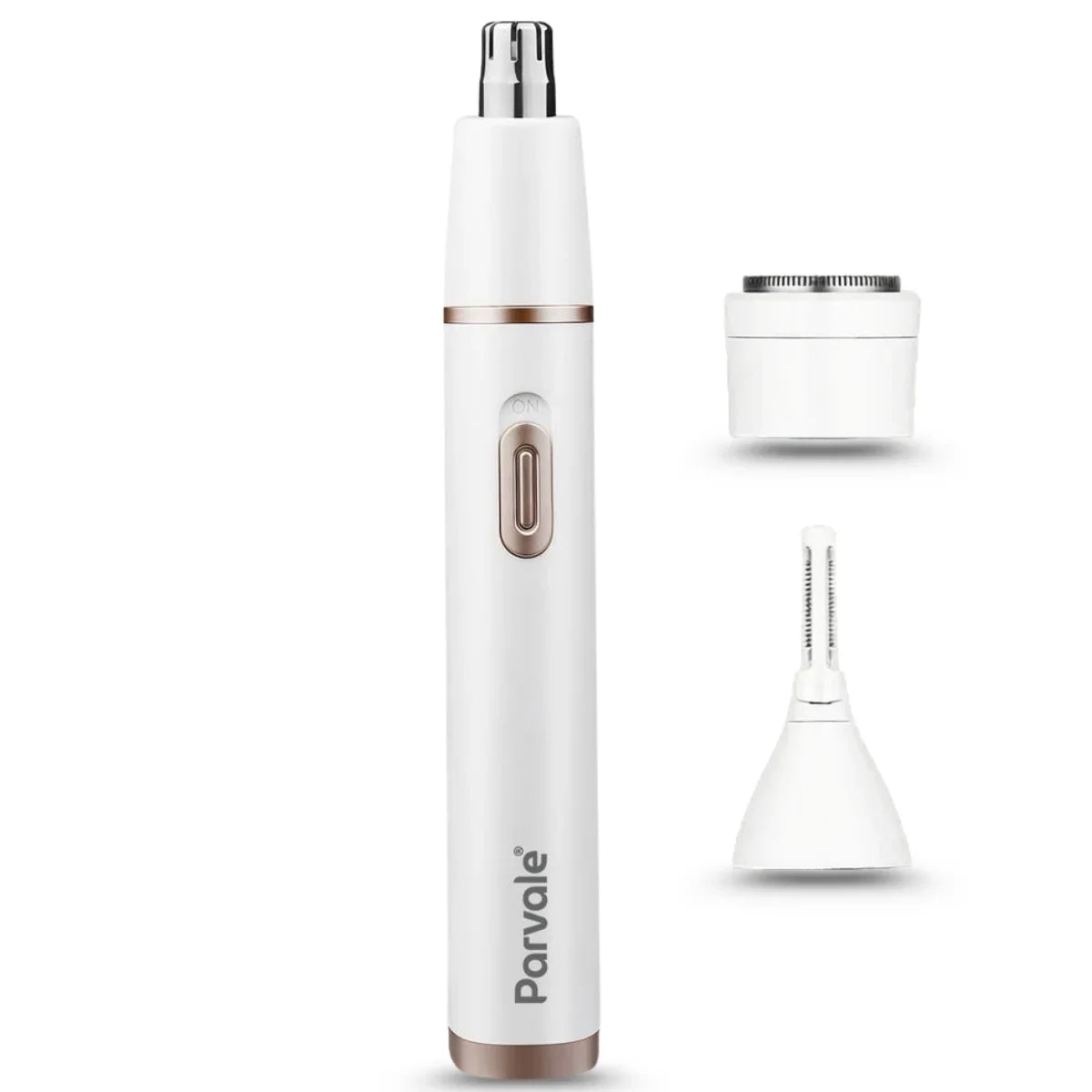 Parvale white electric facial hair remover kit with interchangeable heads